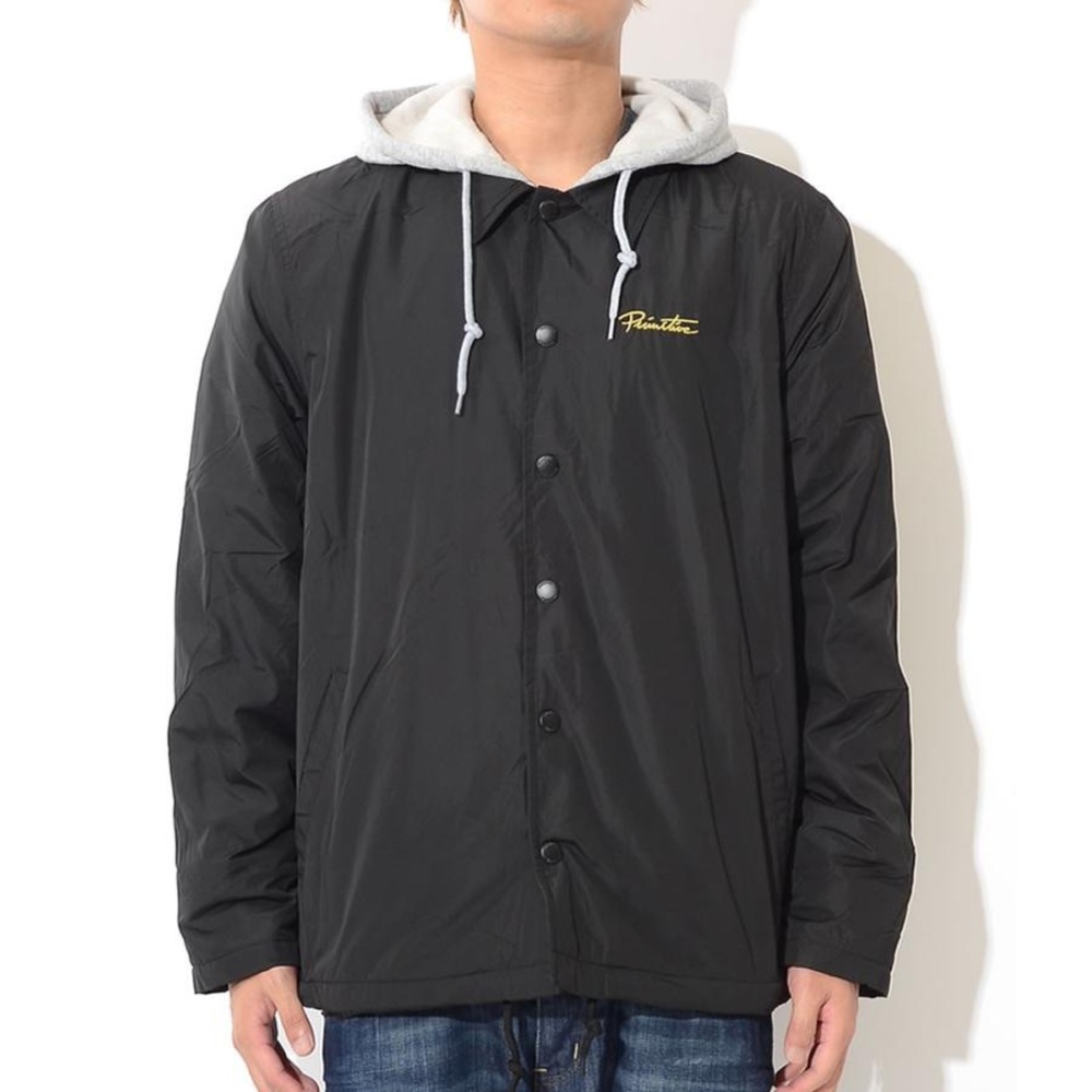 Primitive Black and Gray Two Fer Coach’s Hooded Windbreaker